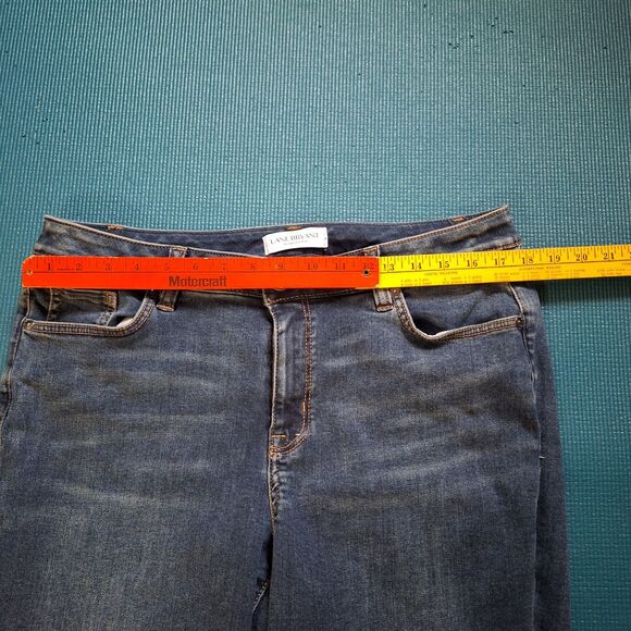 Lane Bryant Blue Mid-Rise Super Stretch Skinny Pedal Jeans - Size 16 - Picture 10 of 12
